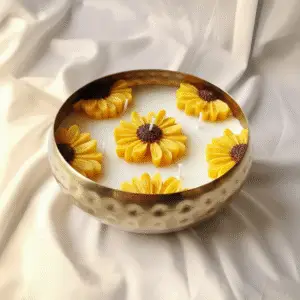 Sunflower Urli Candle | Decorative Soy Wax Floral Candle