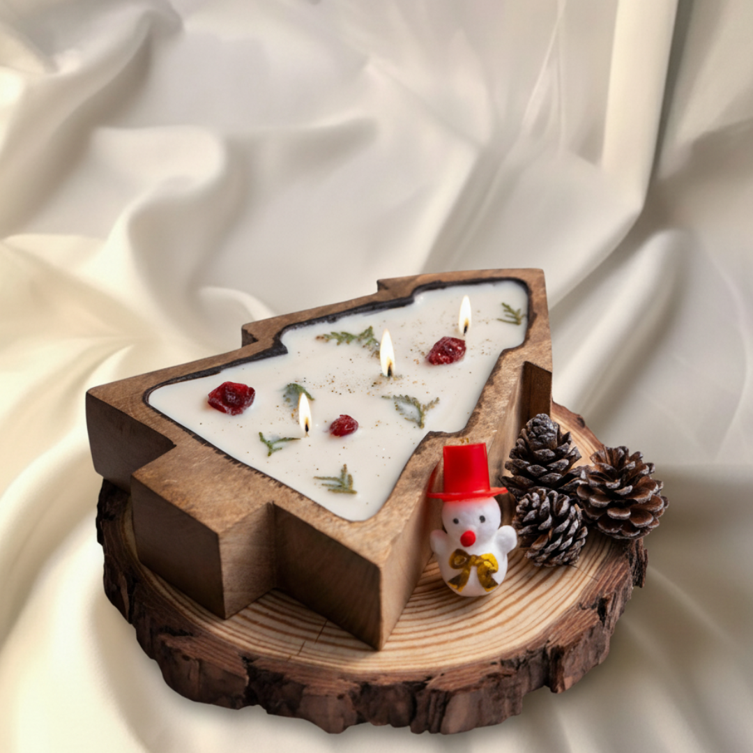 Wooden Christmas Tree Candle Wooden Christmas Tree Candle