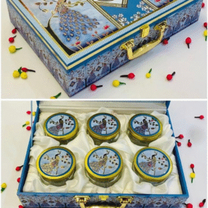 Peacock Dry Fruit Gift Box – Premium 6 Jar Wedding Hamper