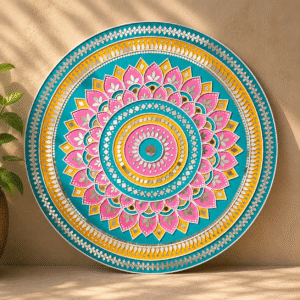 Pastel Round Lippan Art